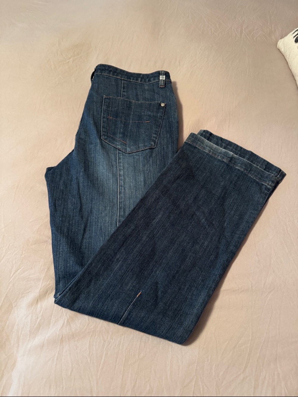 Mid-Rise Women's Boot Cut Jeans in Dark Blue